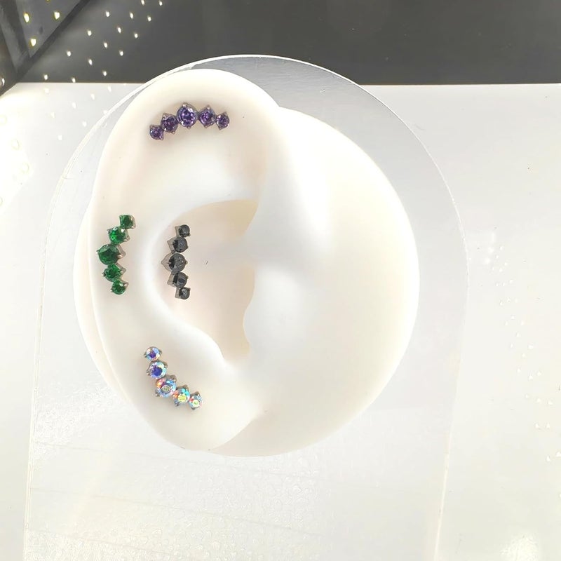 TOMIDES G23 Titanium Flat Back Earrings Studs 18g 16g F136 Implant Grade Titanium Labrets Press Fit Threadless Push In Dainty Cartilage Helix Conch Lobe Lip Tragus Piercing Jewelry - Image 5